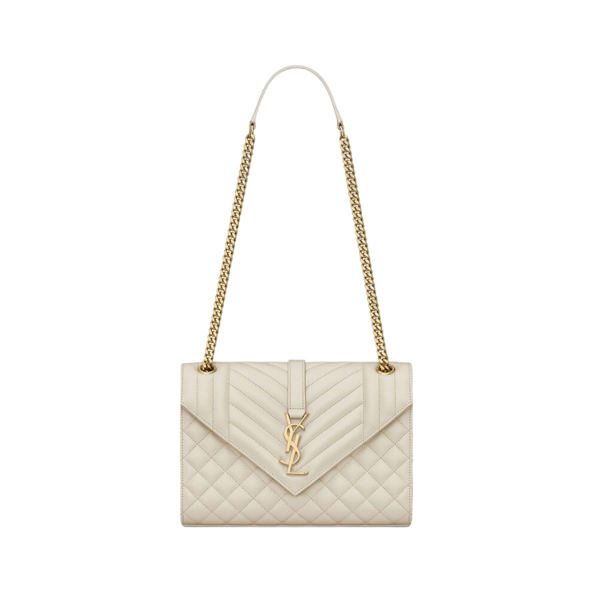 Envelope Medium in Quilted Grain de Poudre Embossed Leather Bag - YB029