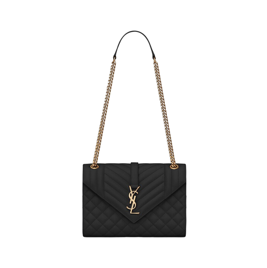 Envelope Medium in Quilted Grain de Poudre Embossed Leather Bag - YB030