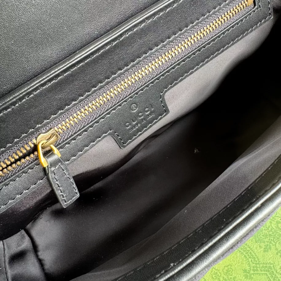 GG Marmont small shoulder bag in Black Velvet  - GB216