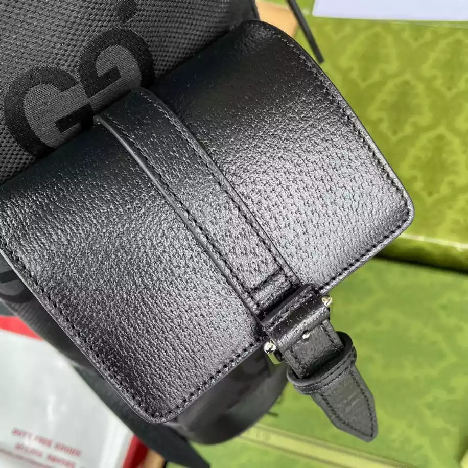 Jumbo GG Backpack in Black GG Canvas - GB246