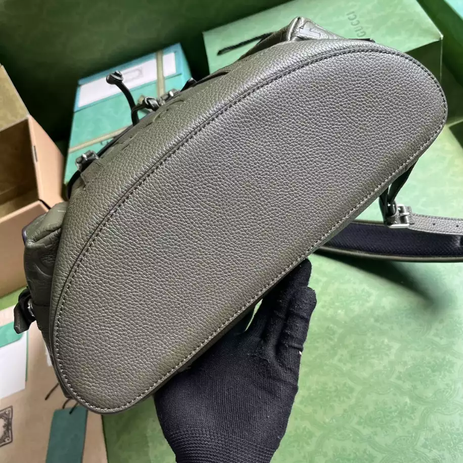 Jumbo GG Backpack in Dark green GG Canvas - GB245