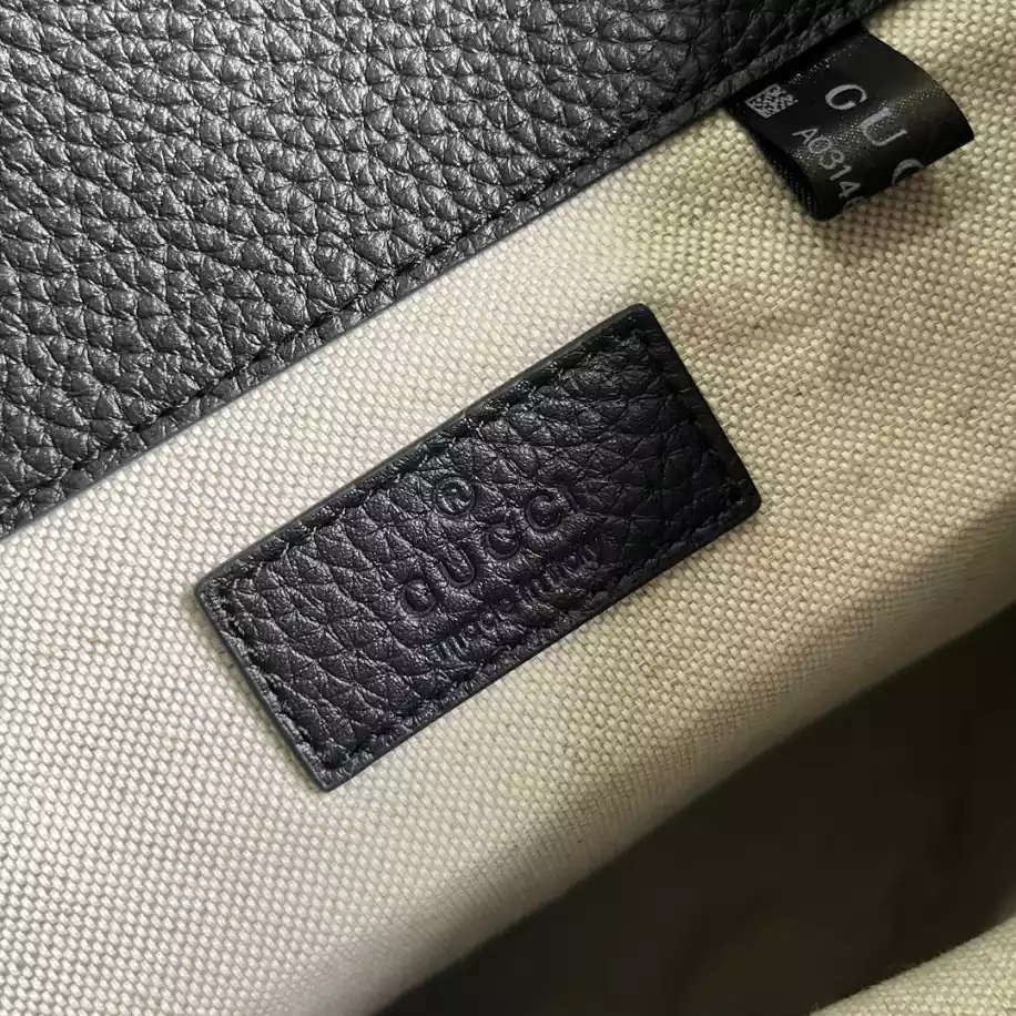 Jumbo GG Small Backpack in Black Leather - GB249