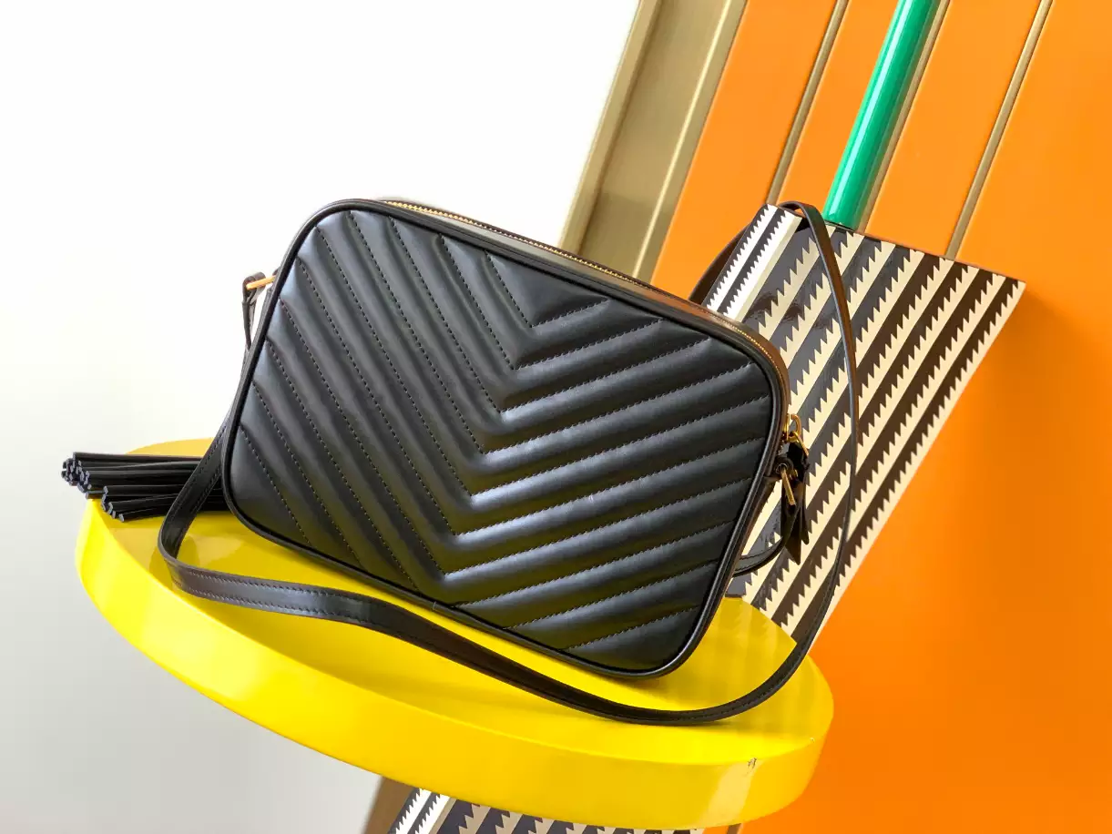 Lou in Quilted Leather Camera Bag - YB001