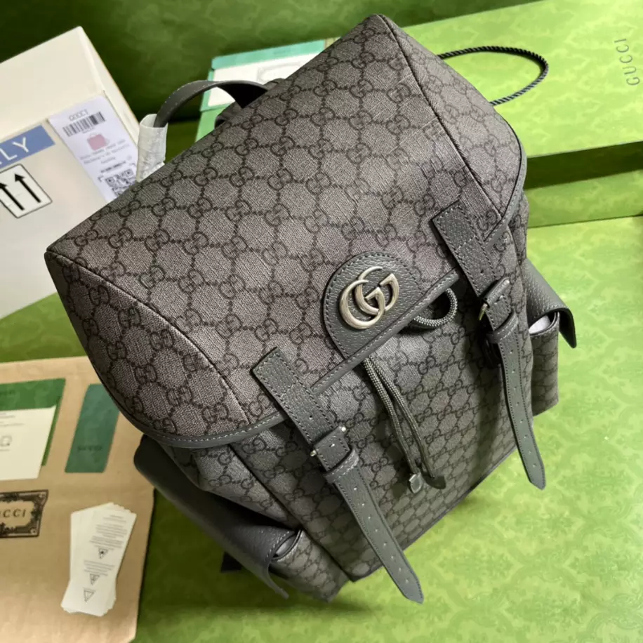 Ophidia GG medium backpack in grey and black Supreme - GB241