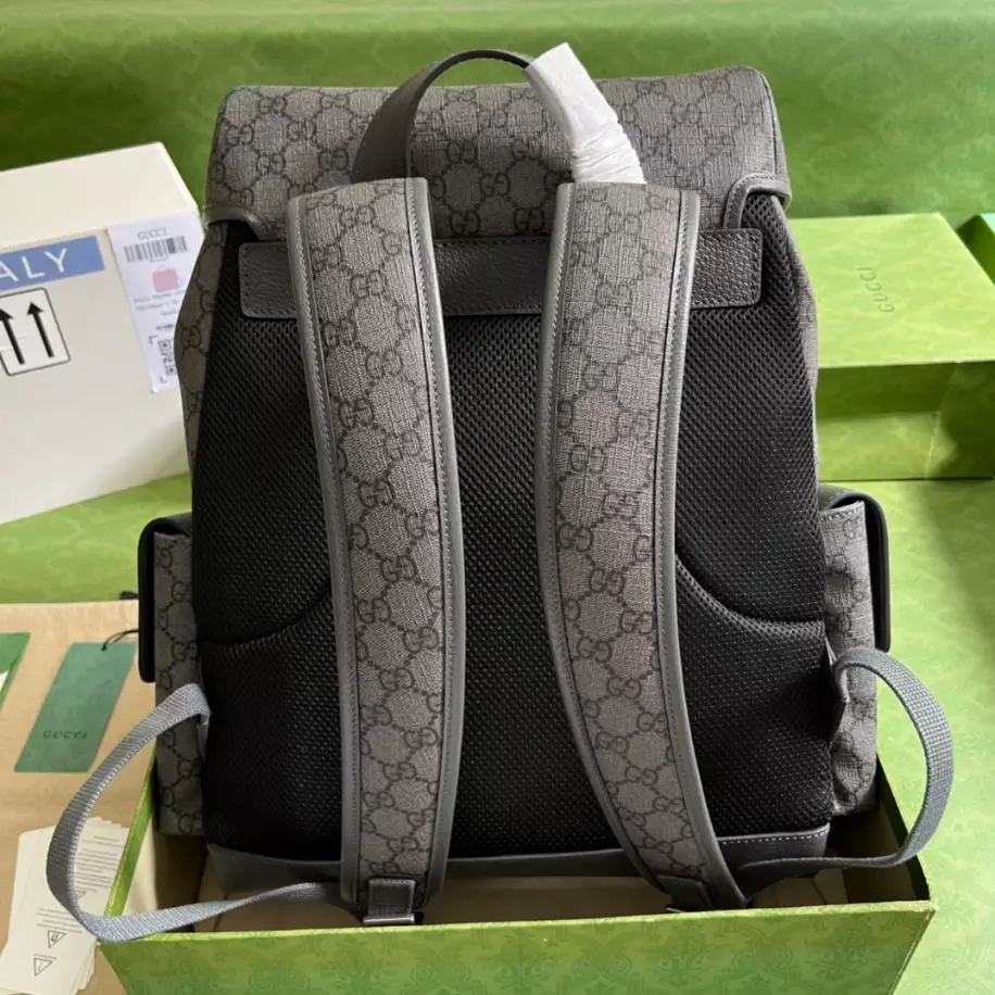 Ophidia GG medium backpack in grey and black Supreme - GB241