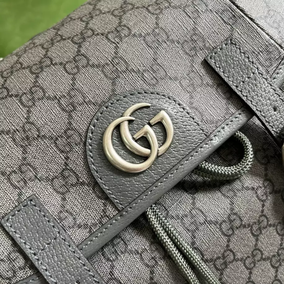 Ophidia GG medium backpack in grey and black Supreme - GB241