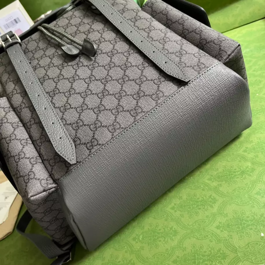 Ophidia GG medium backpack in grey and black Supreme - GB241