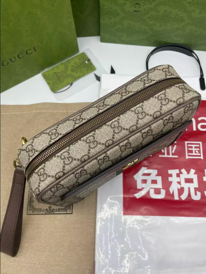 Ophidia GG pouch in Beige and ebony GG Supreme - GB220