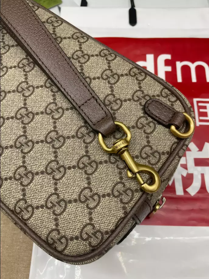 Ophidia GG pouch in Beige and ebony GG Supreme - GB220