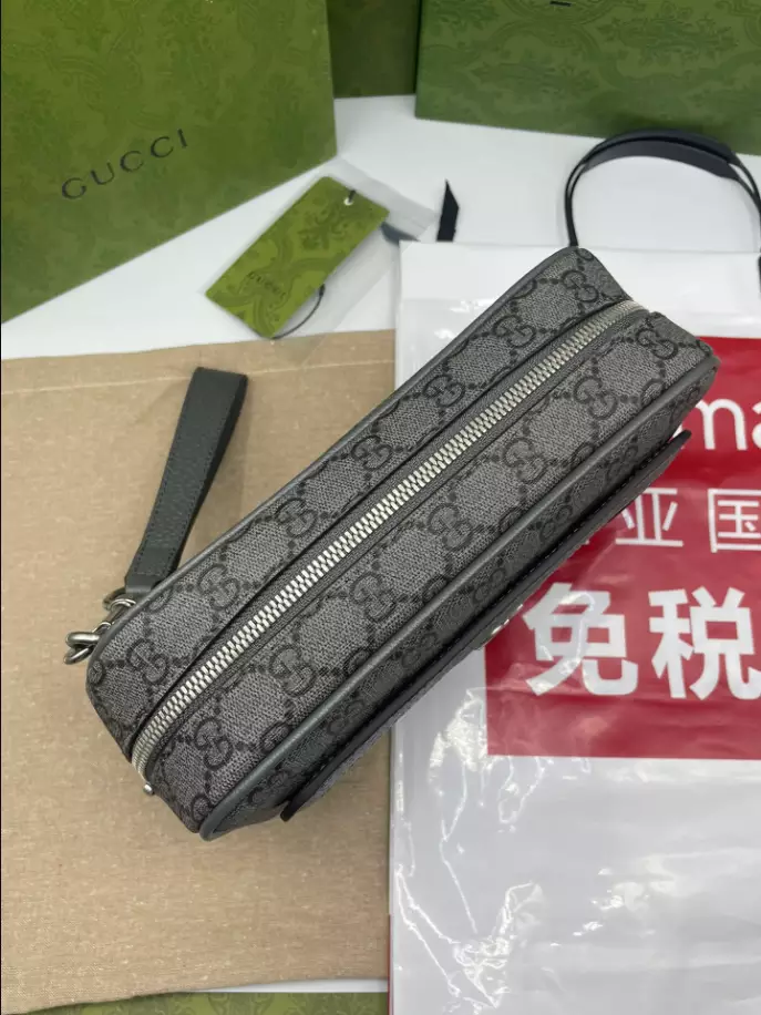 Ophidia GG pouch in grey and black Supreme - GB221