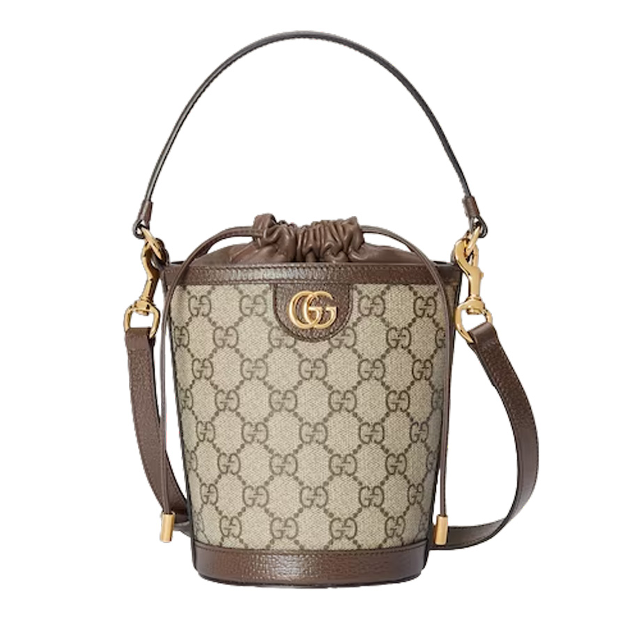 Ophidia mini bucket bag in beige and ebony Supreme - GB225
