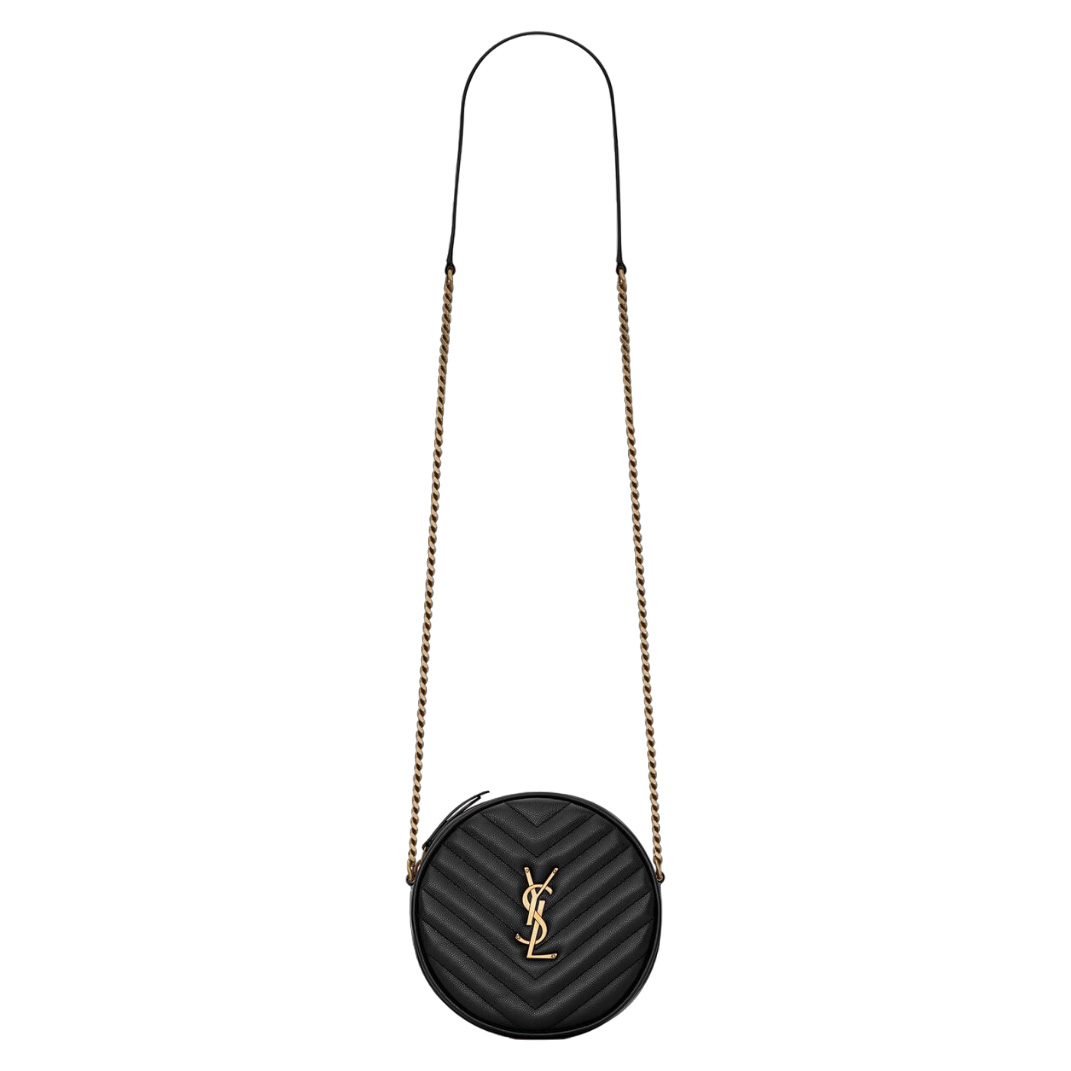 Vinyle in Grain de Poudre Leather Round Zipped Bag - YB010