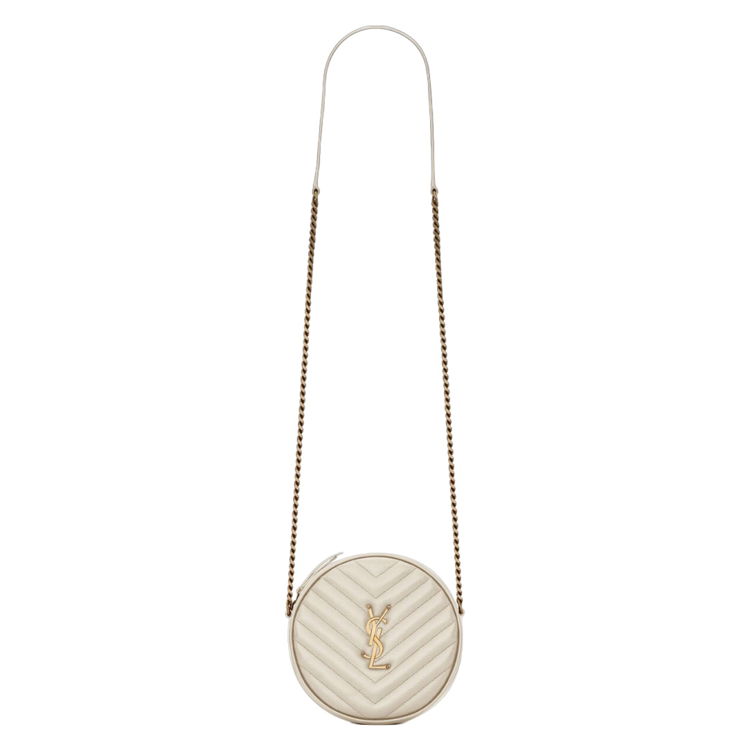 Vinyle in Grain de Poudre Leather Round Zipped Bag - YB011