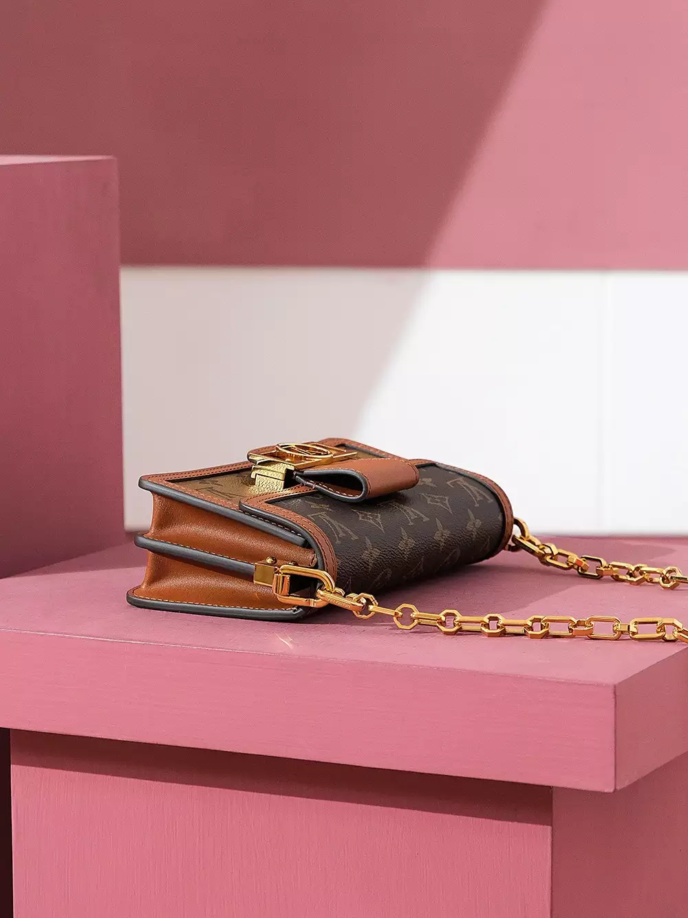 Dauphine East West Monogram Reverse Brown