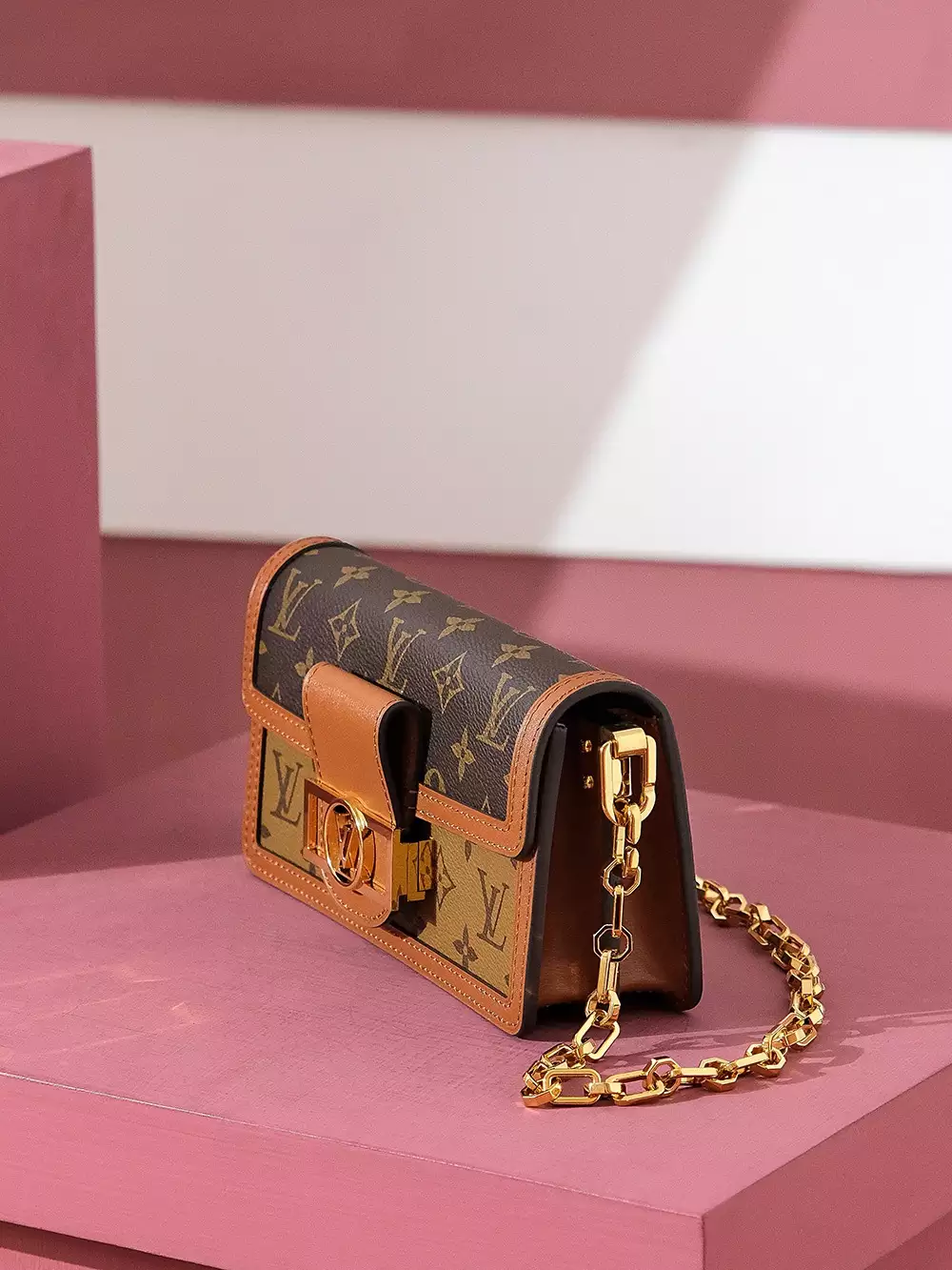 Dauphine East West Monogram Reverse Brown