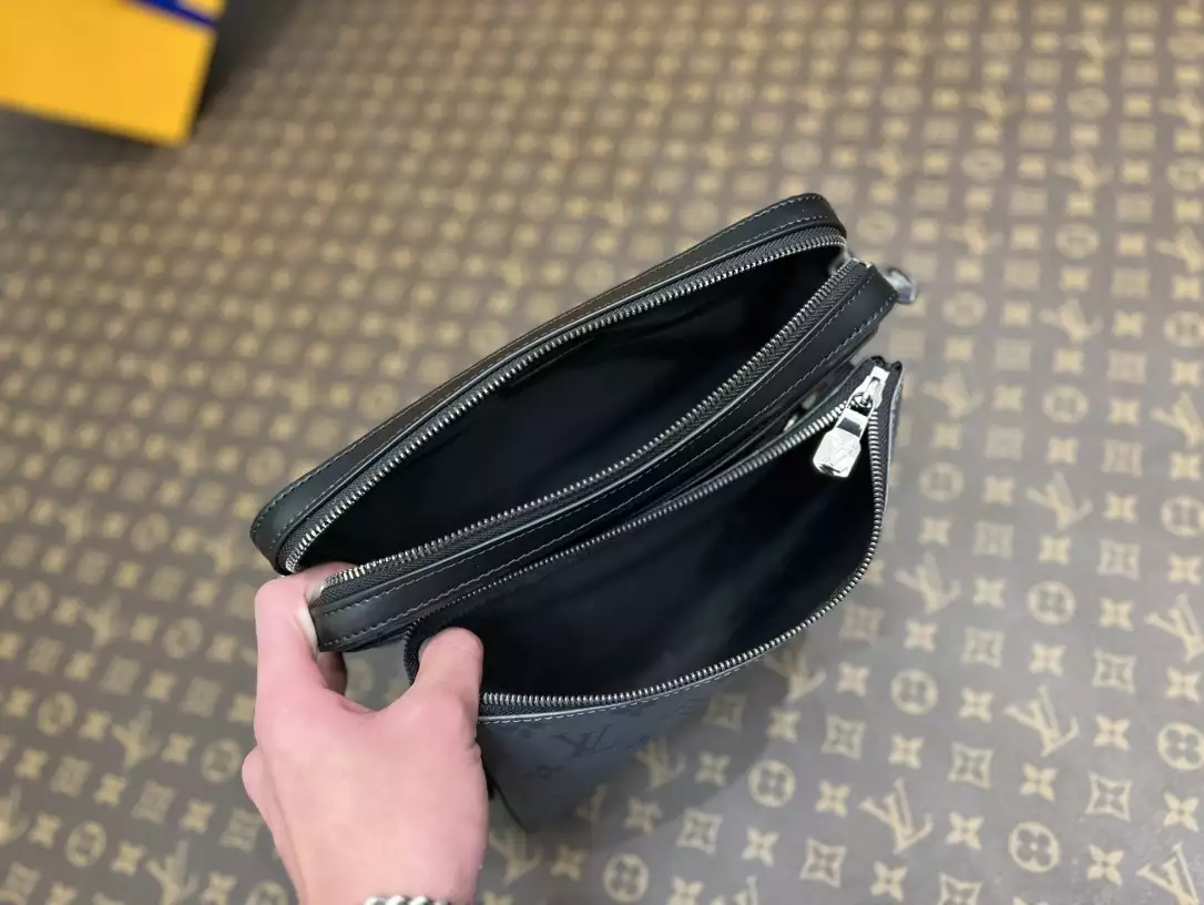 LV Trio Messenger Bag Reverse Monogram Eclipse Canvas Black