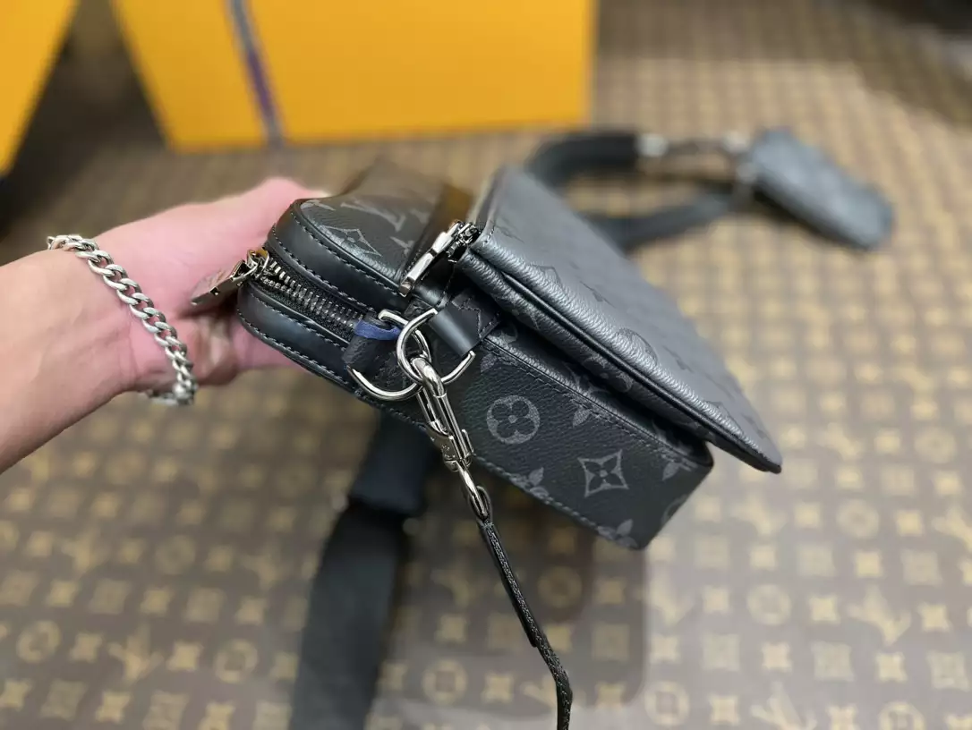 LV Trio Messenger Bag Reverse Monogram Eclipse Canvas Black