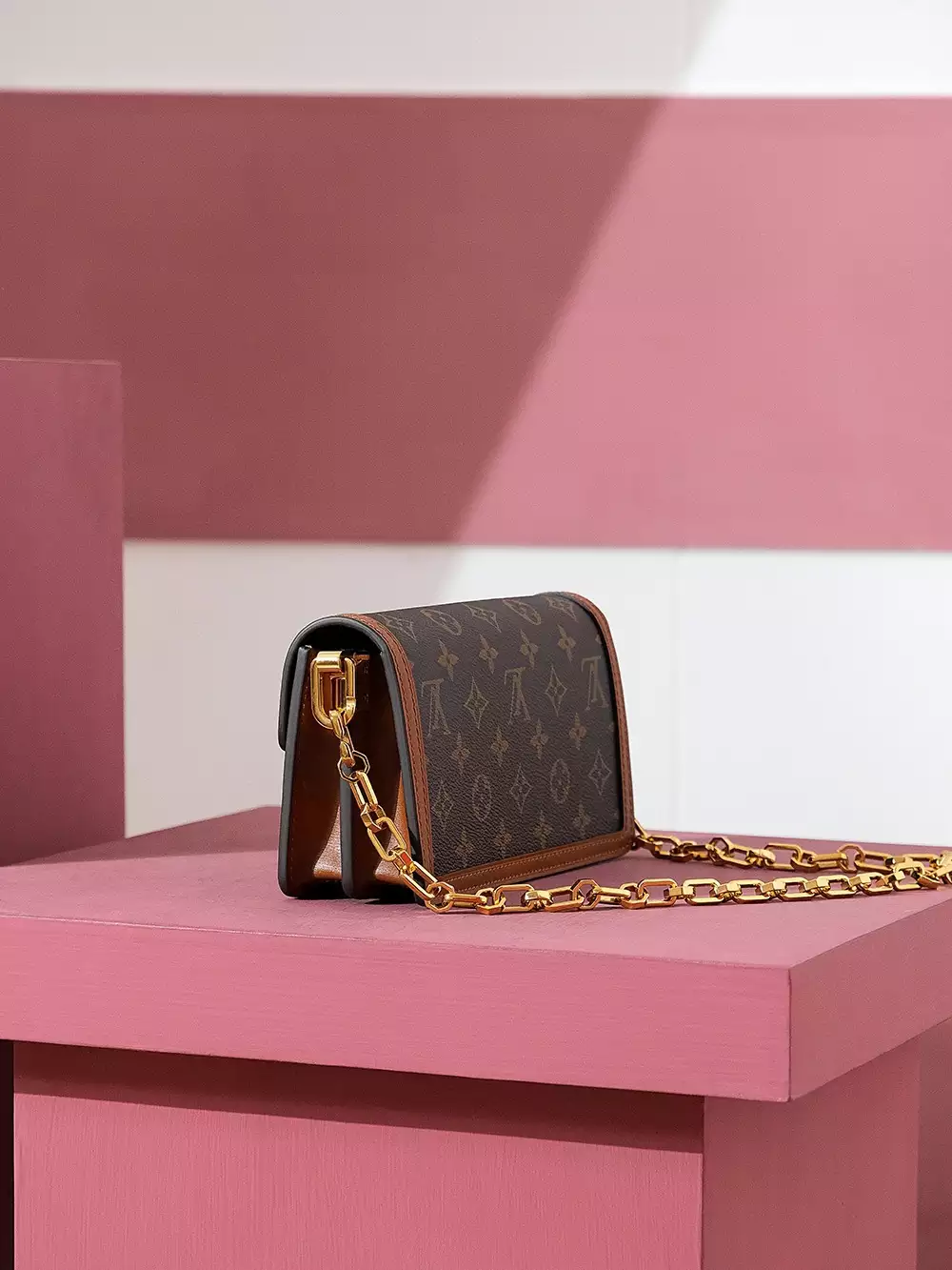 Dauphine East West Monogram Reverse Brown