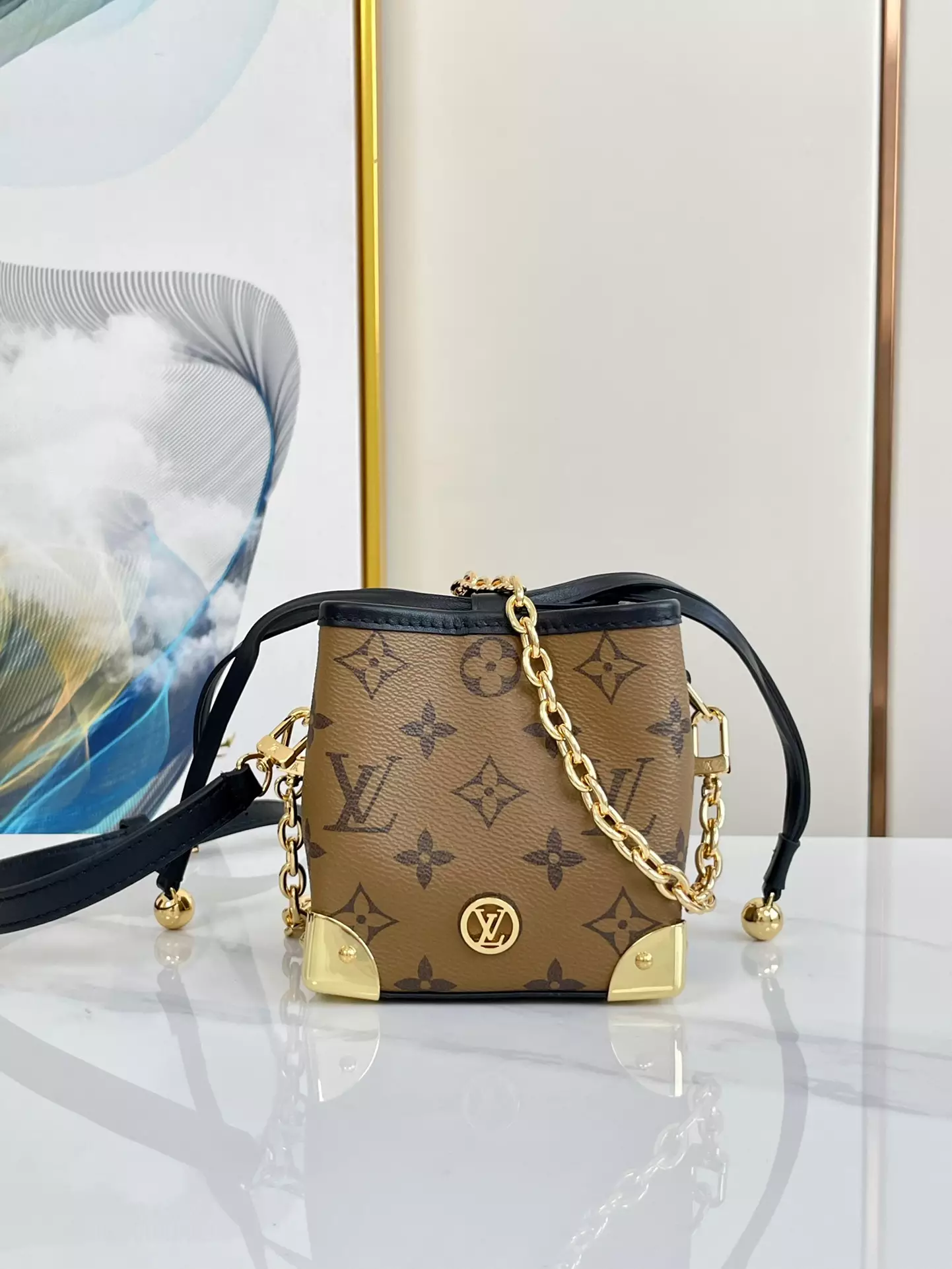 Noé Purse LV Charms Monogram Reverse Canvas