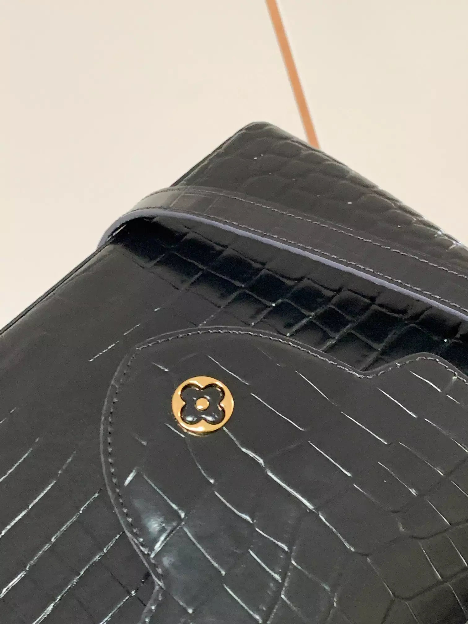 LV Capucines MM Crocodilien Mat in Black