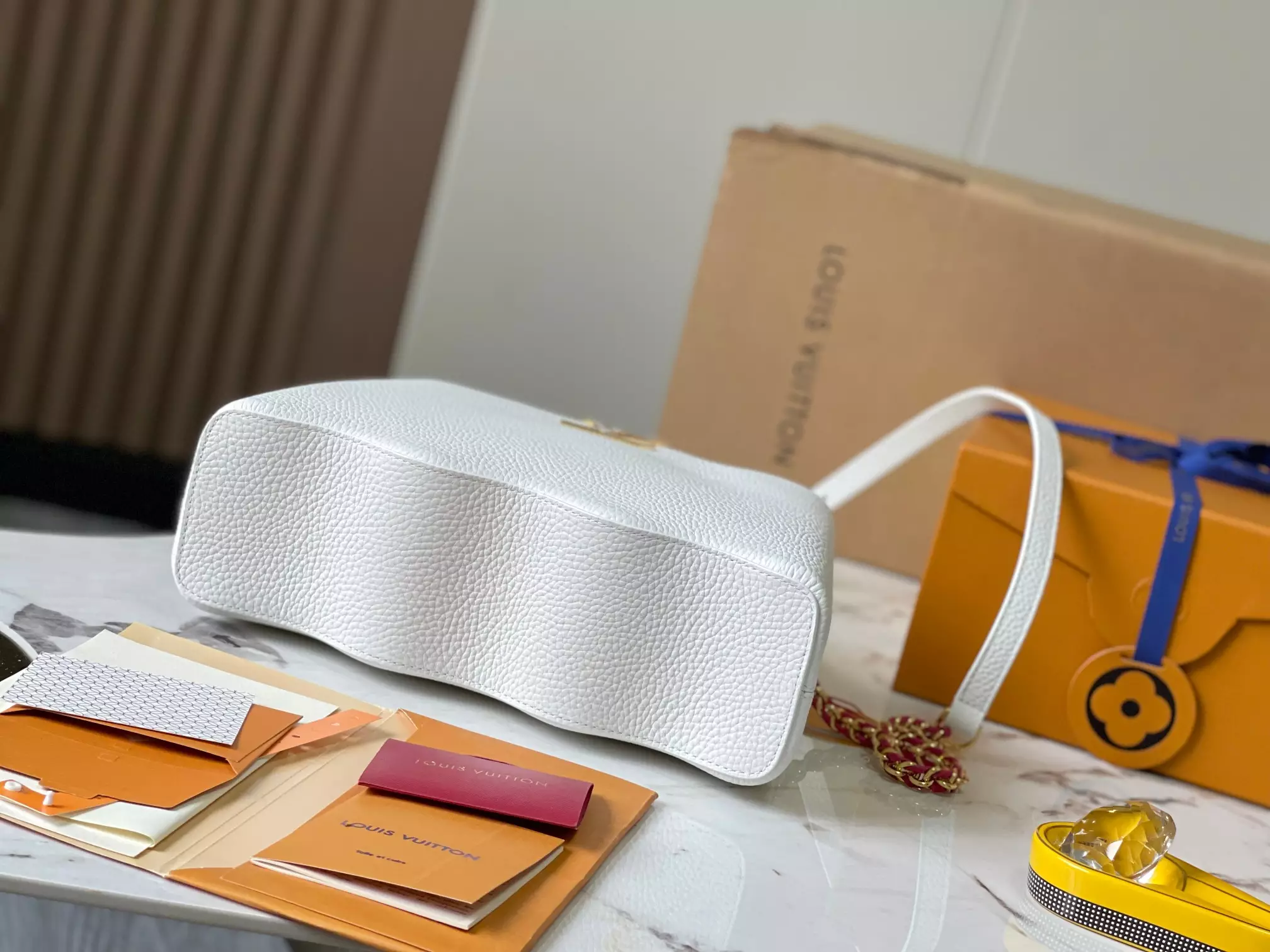 LV Capucines BB Capushell in Snow White