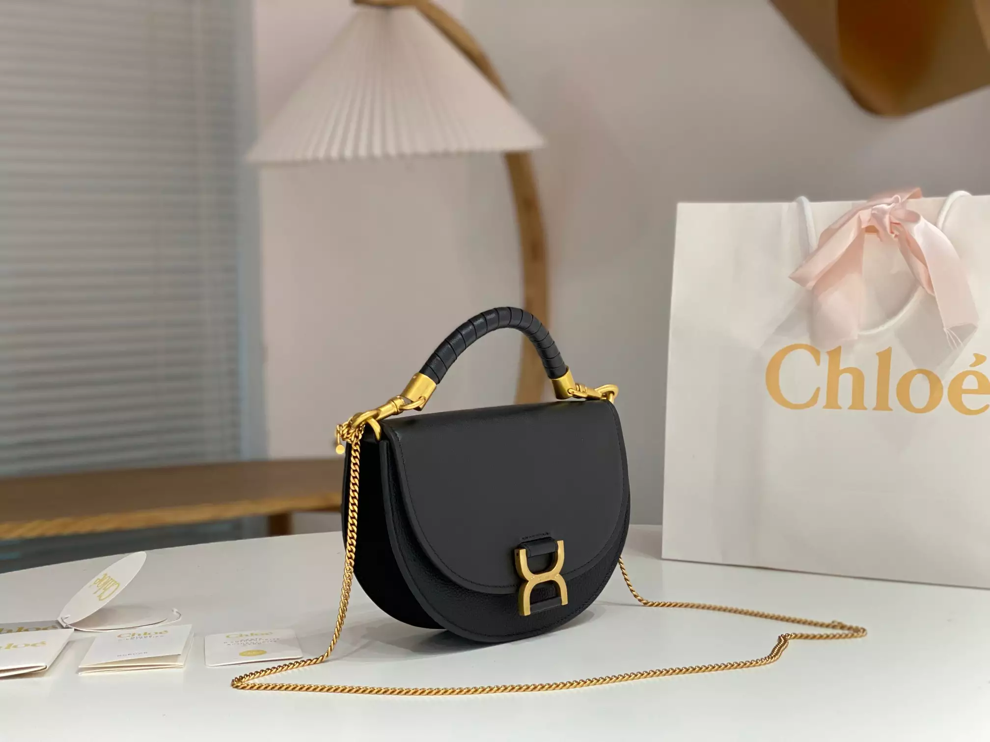 Chloé Marcie Chain Flap Bag in Black