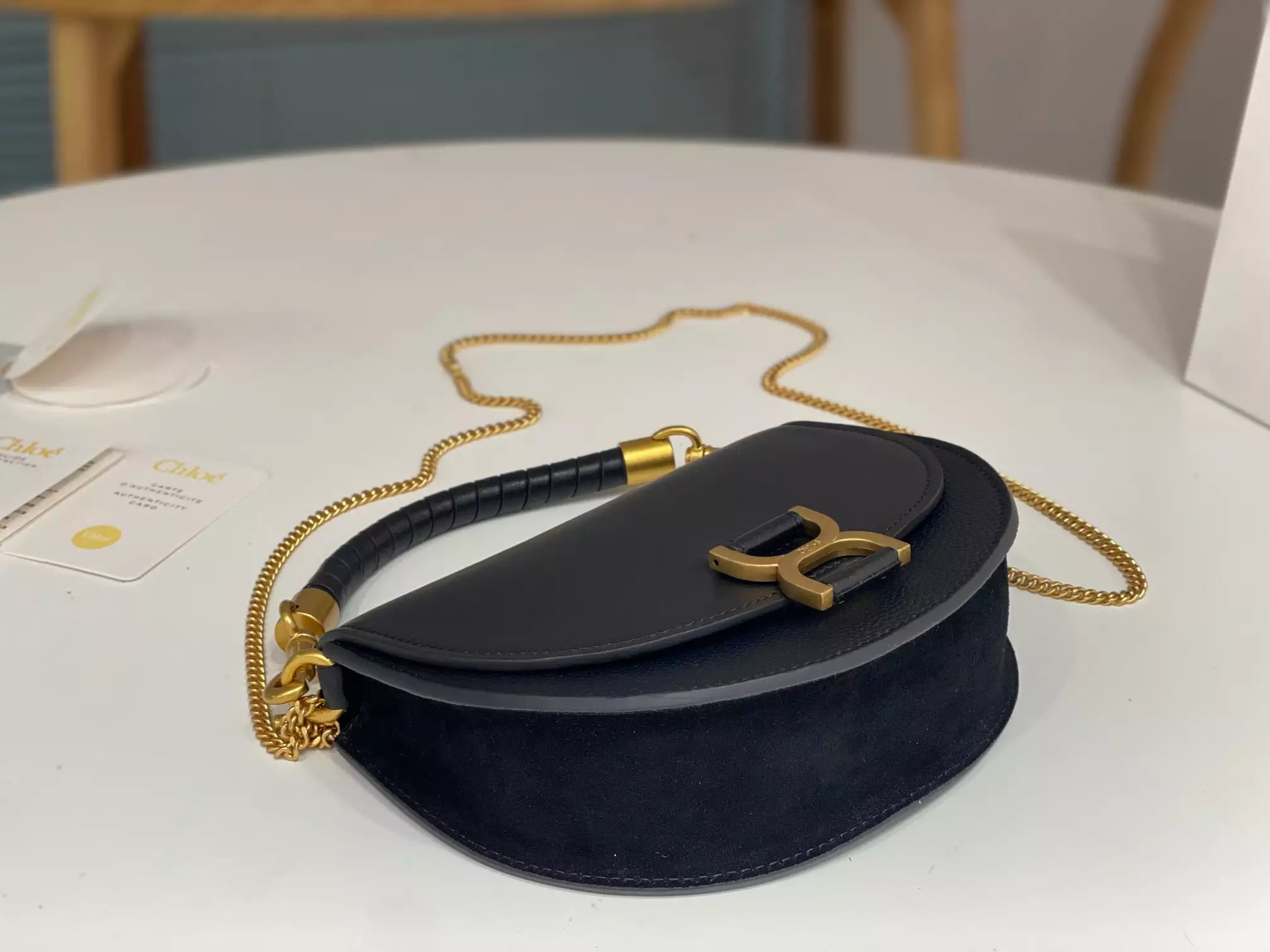 Chloé Marcie Chain Flap Bag in Black