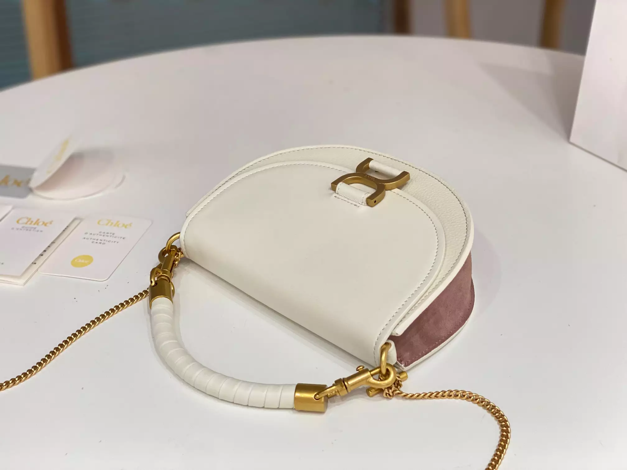 Chloé Marcie Chain Flap Bag in Misty Ivory