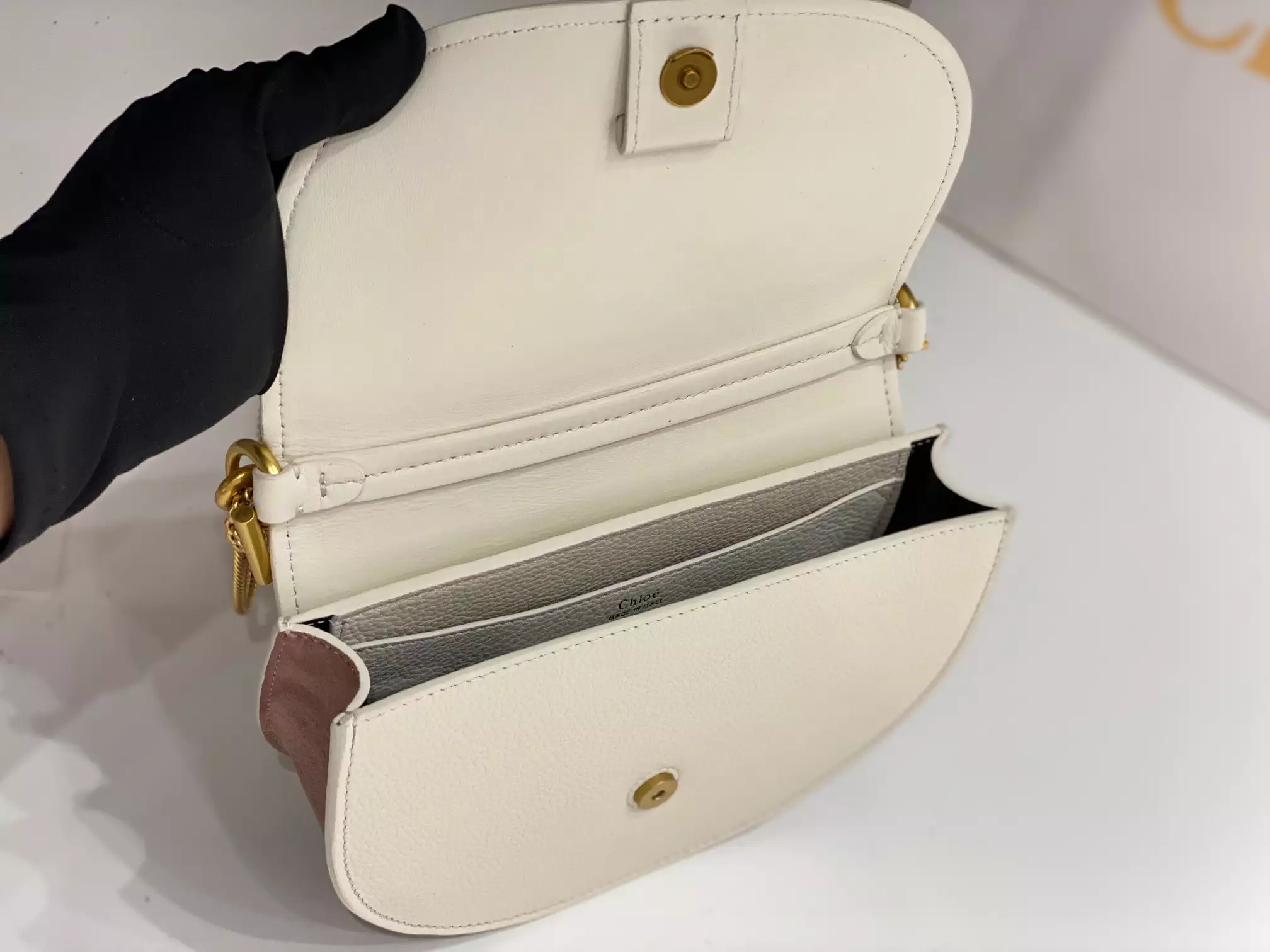 Chloé Marcie Chain Flap Bag in Misty Ivory