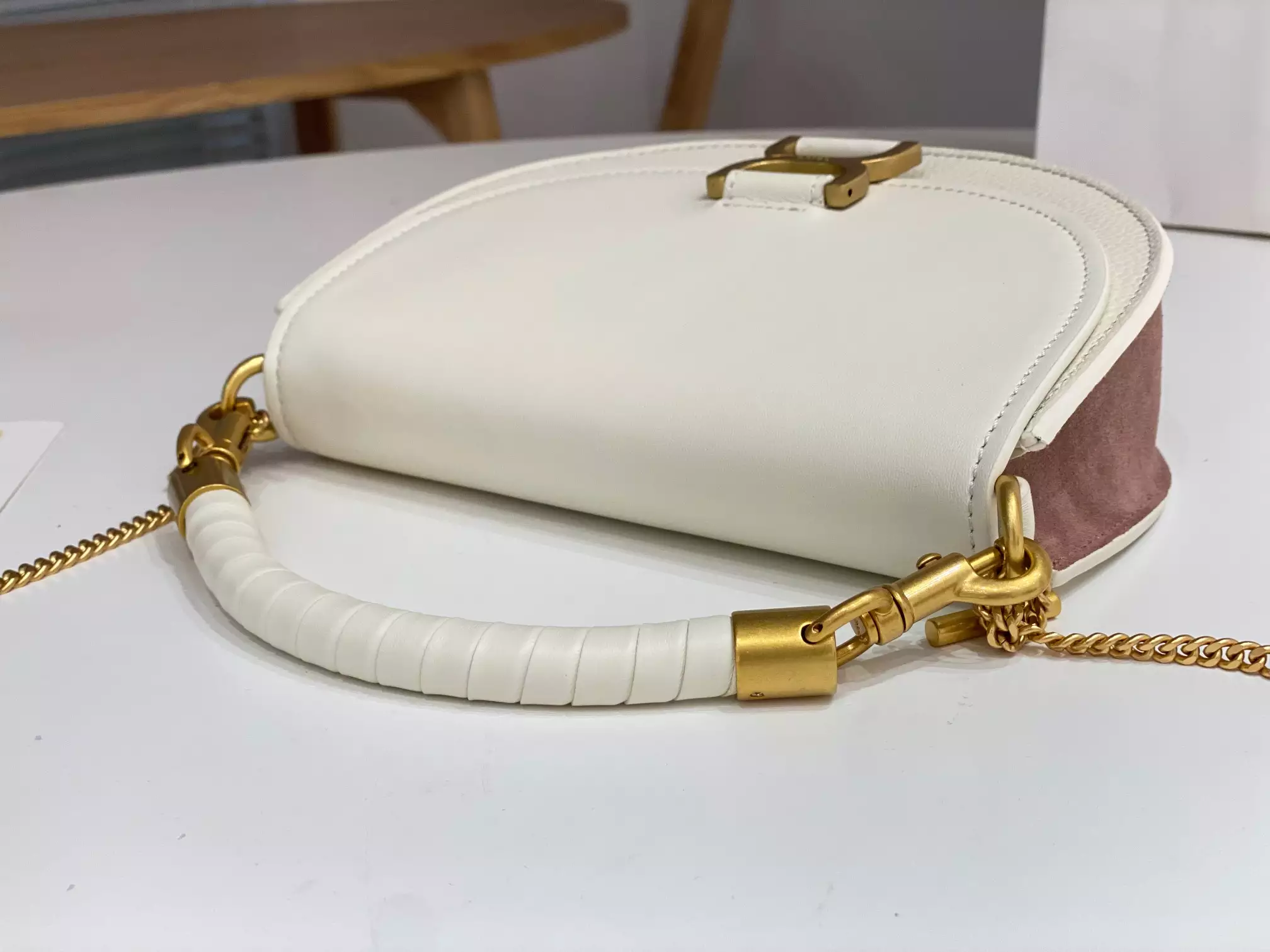 Chloé Marcie Chain Flap Bag in Misty Ivory