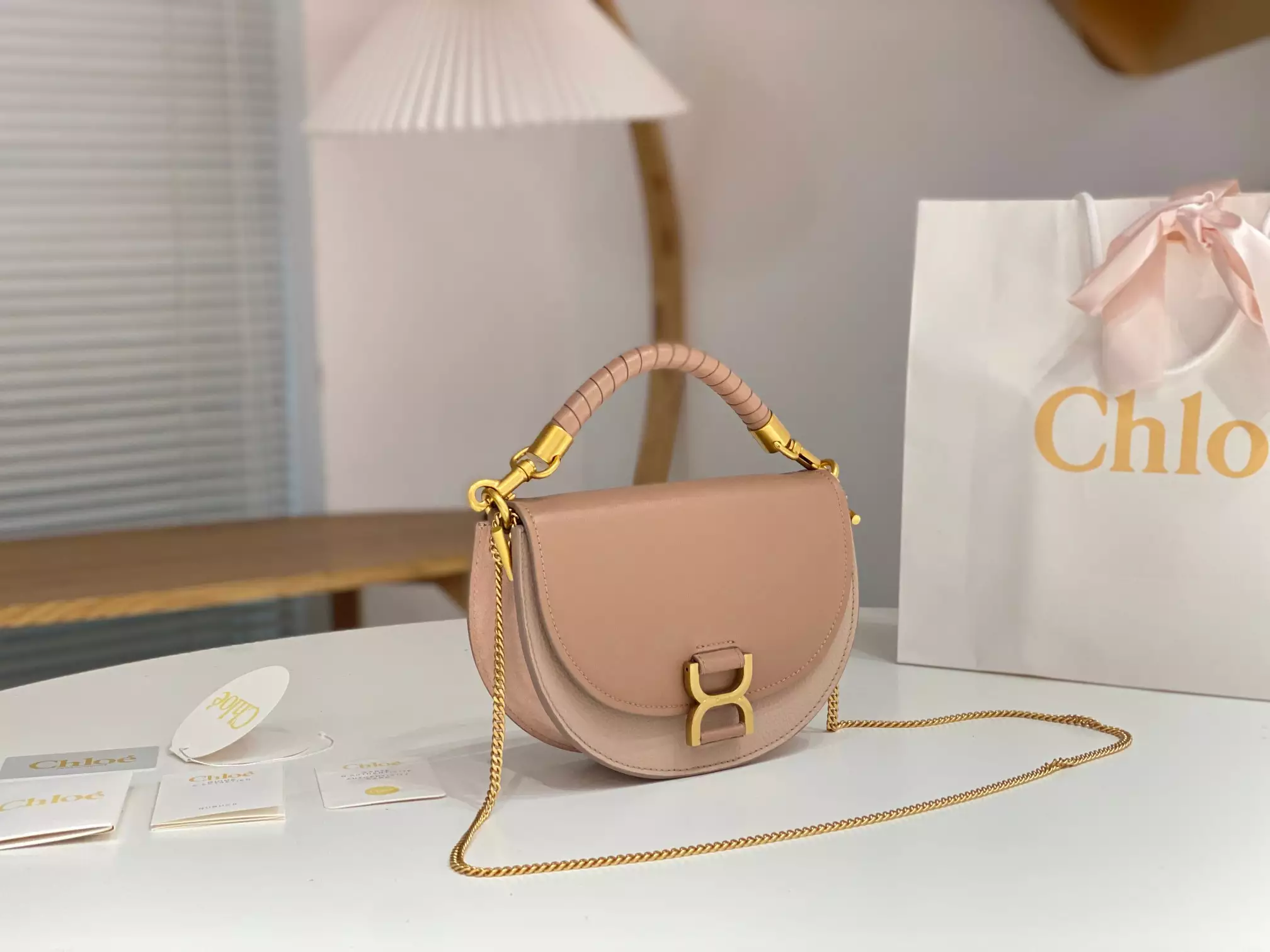 Chloé Marcie Chain Flap Bag in Woodrose