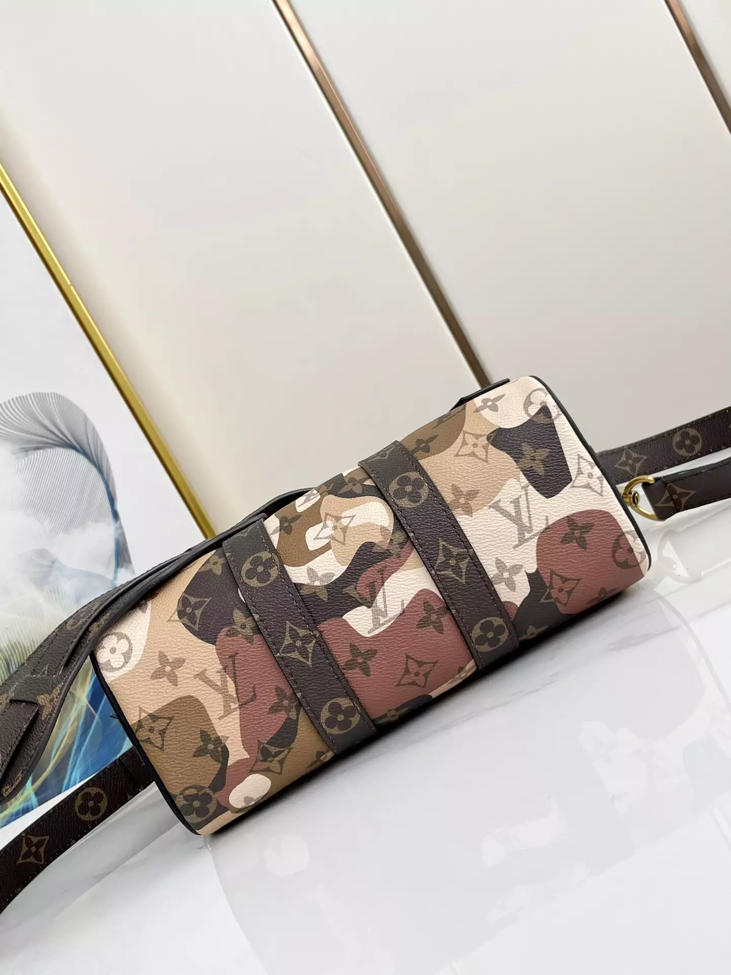 Keepall Bandouliere 25 Brown Monogram Coated Canvas And Cowhide Leather