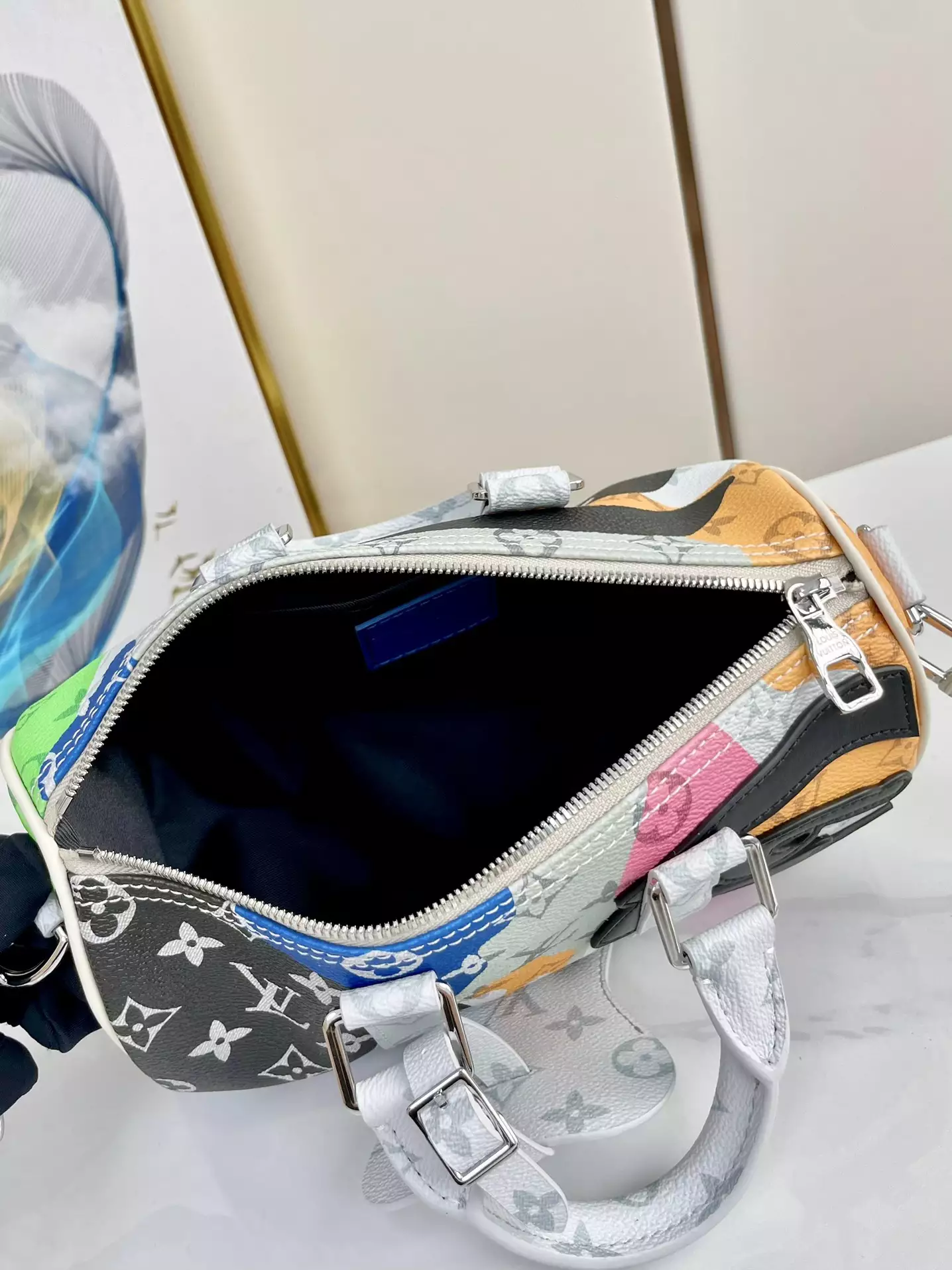 Keepall Bandouliere 25 Multicolor Monogram Coated Canvas And Cowhide Leather