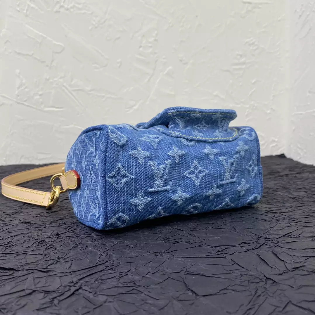 LV Nano Speedy Monogram Denim Blue