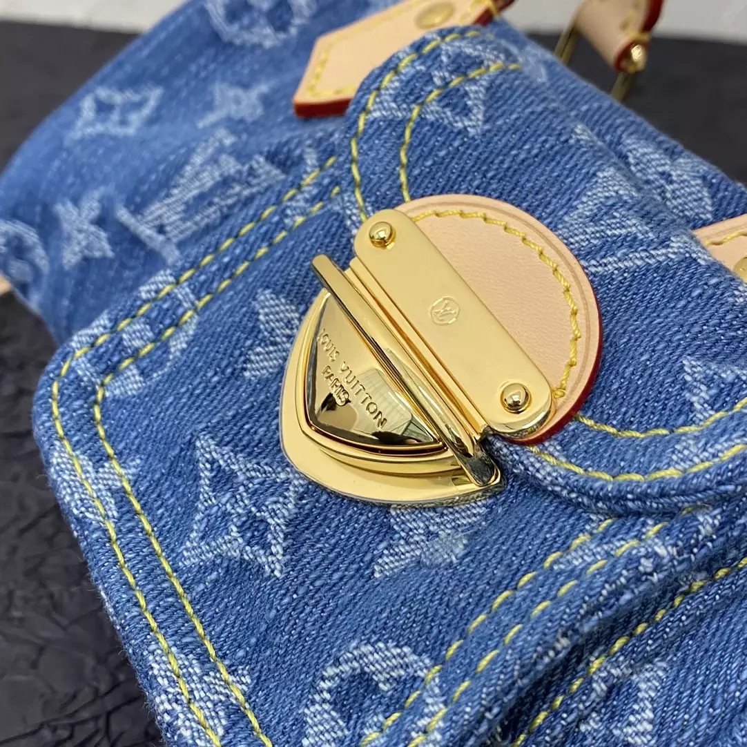 LV Nano Speedy Monogram Denim Blue