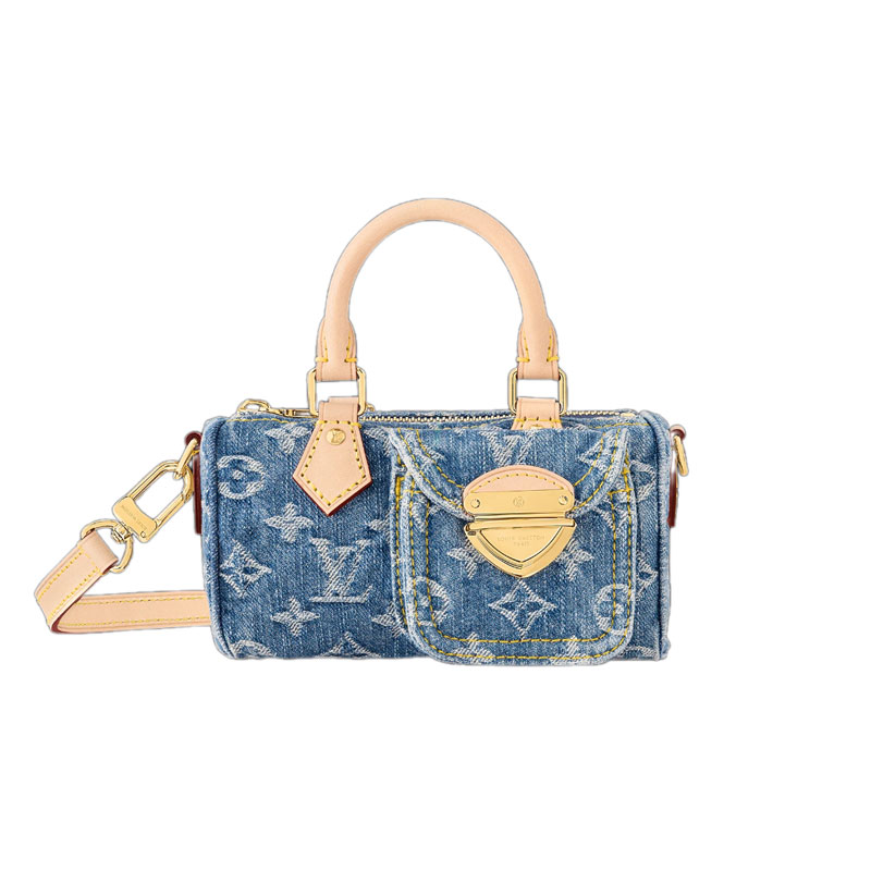 LV Nano Speedy Monogram Denim Blue