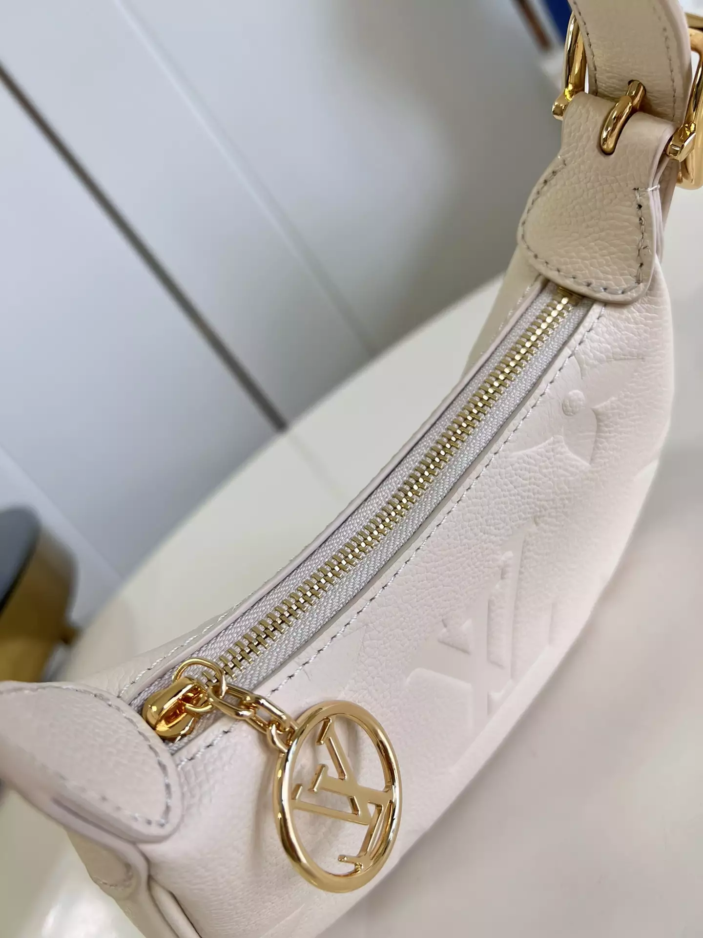 Mini Moon Monogram Empreinte Cream Leather