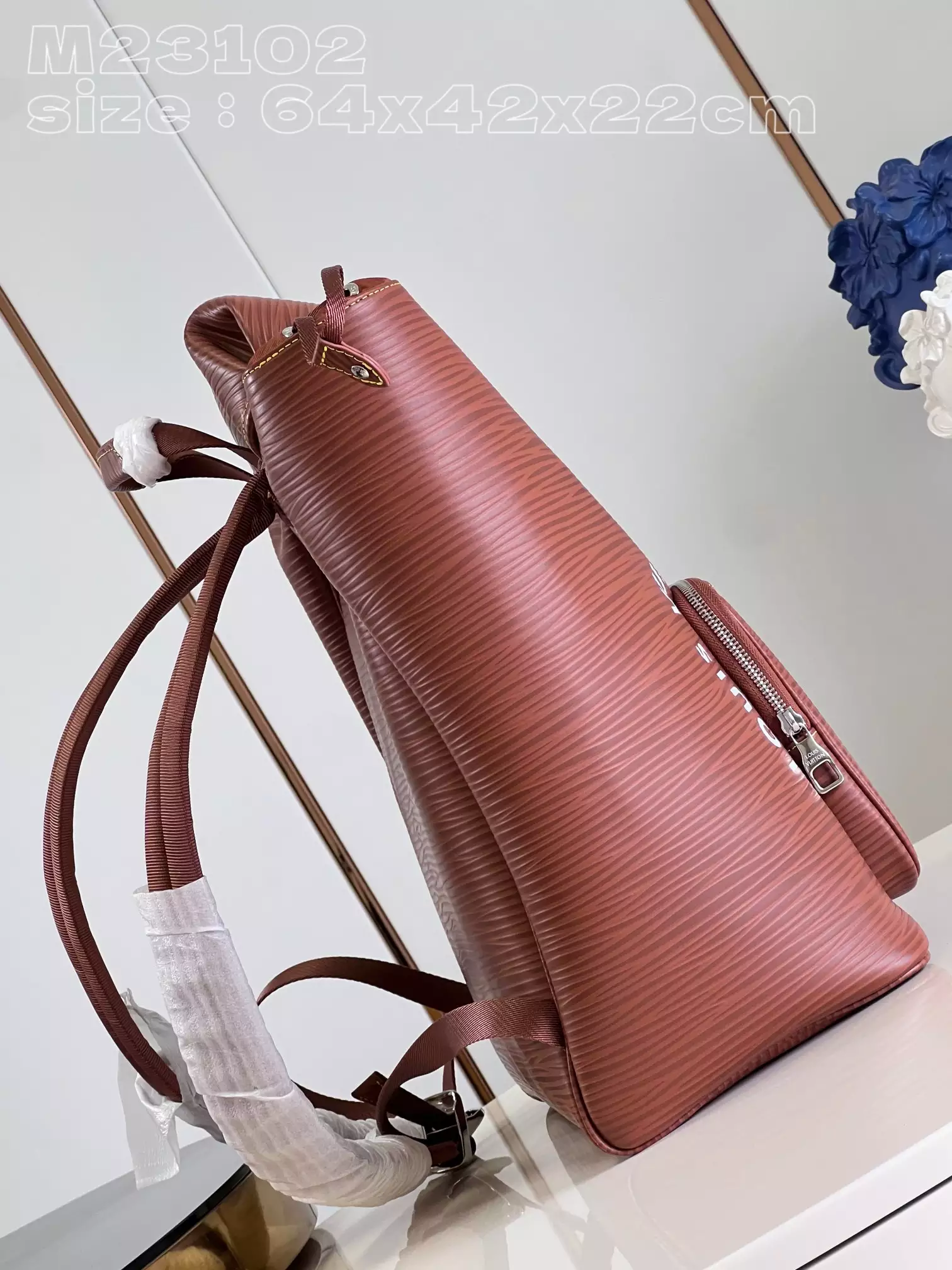 Montsouris Backpack Calf Cognac Leather Trim