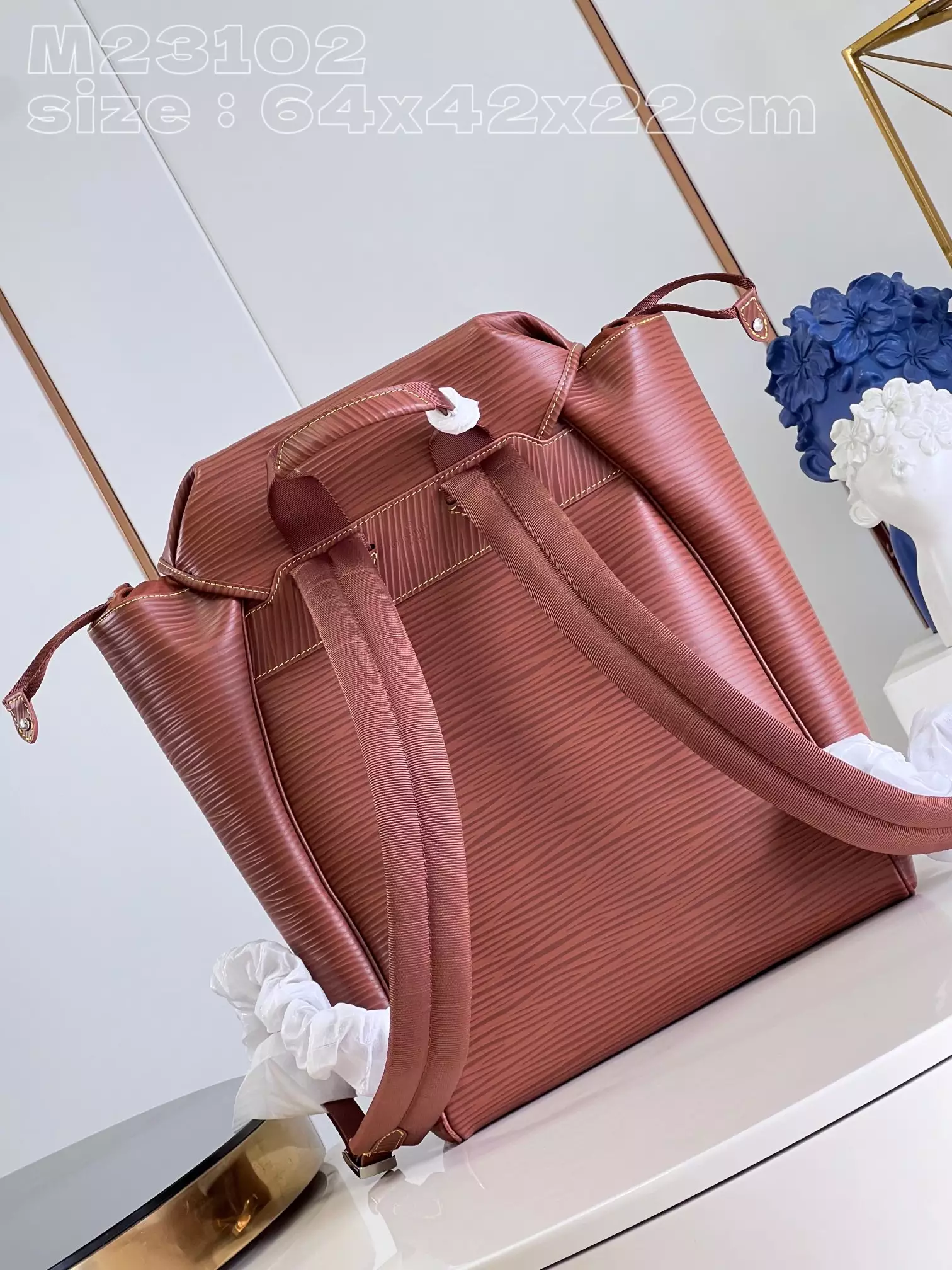 Montsouris Backpack Calf Cognac Leather Trim