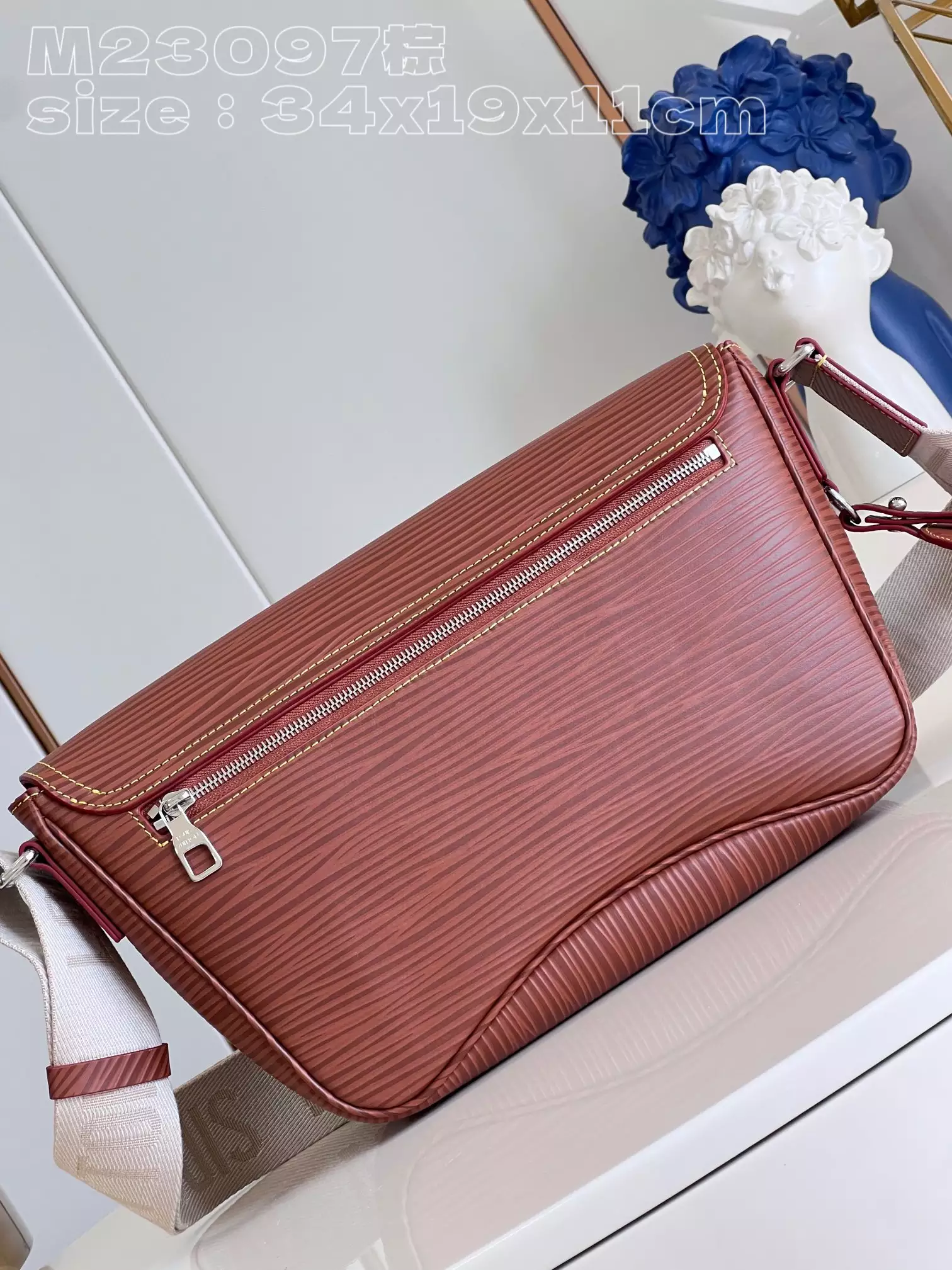 Montsouris Messenger Calf Cognac Leather Trim