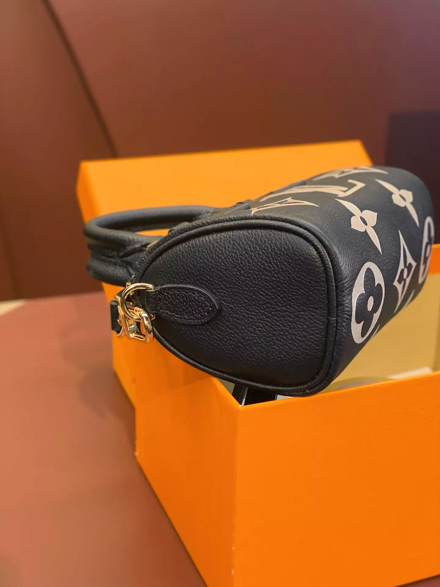 Nano Speedy Bicolor Monogram Empreinte Black/Beige Leather