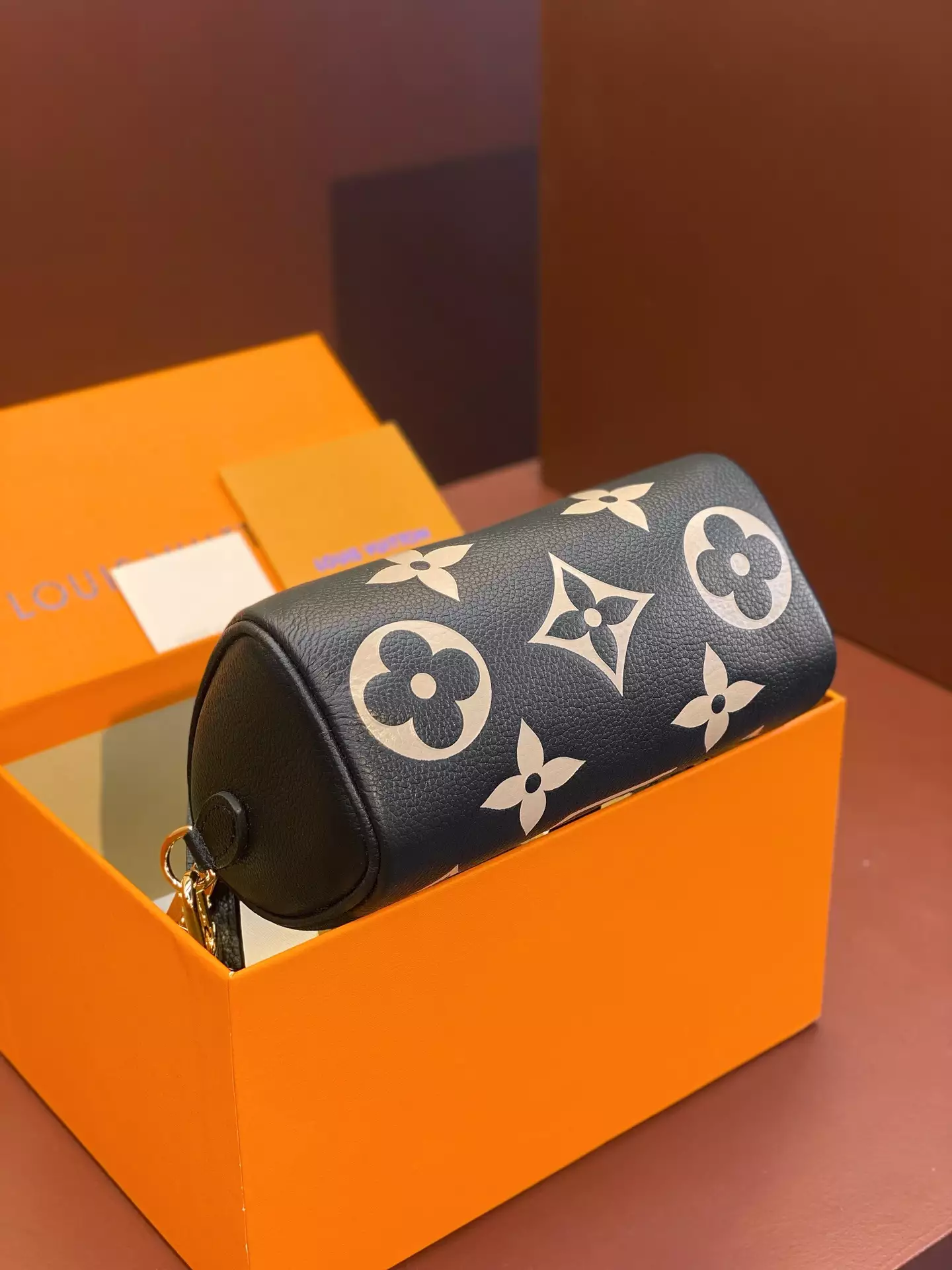 Nano Speedy Bicolor Monogram Empreinte Black/Beige Leather