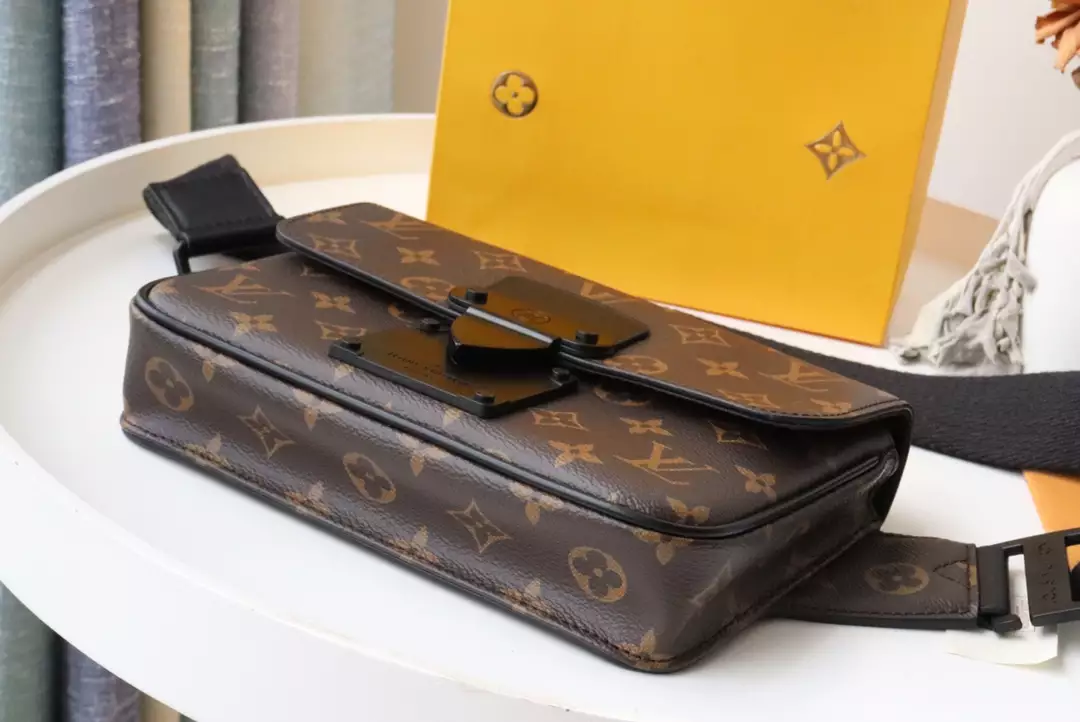 S Lock Sling Bag Monogram Macassar Canvas