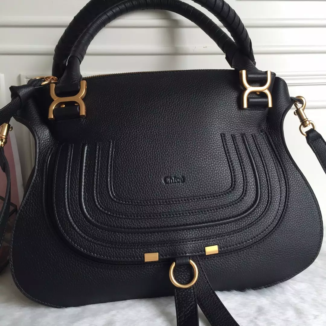 Chloé Marcie Black Double Carry Bag