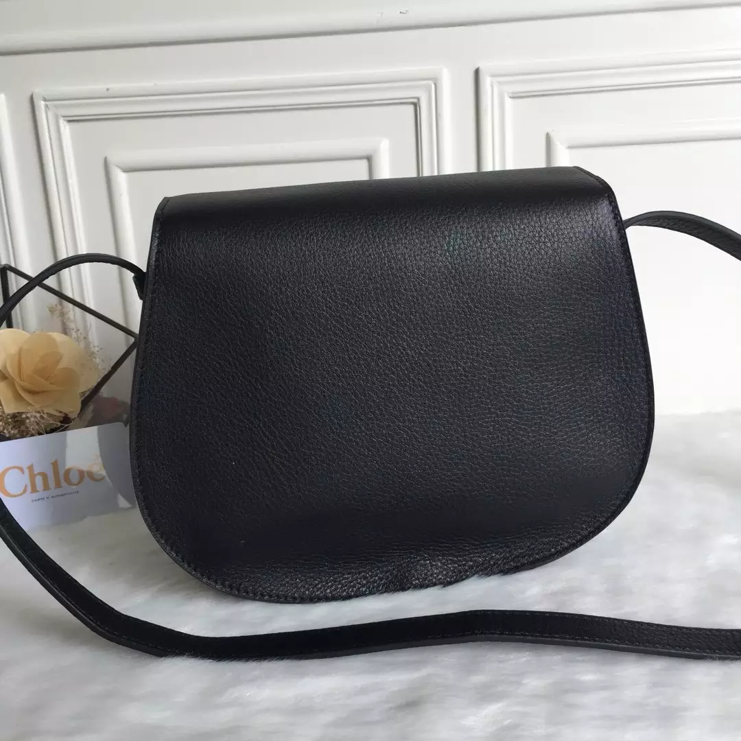 Chloé Marcie Black Medium Saddle Bag