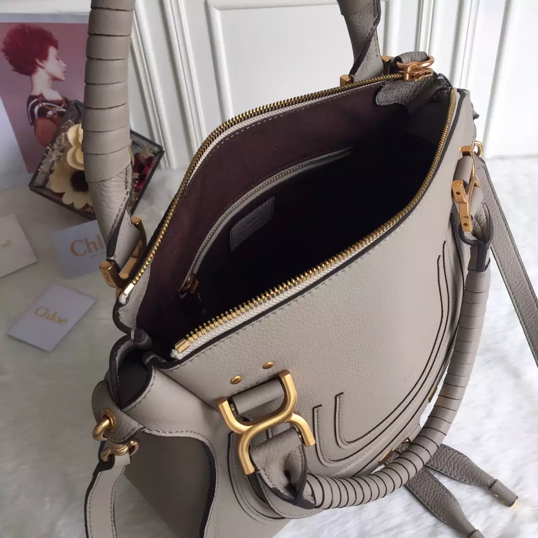Chloé Marcie Cashmere Grey Double Carry Bag