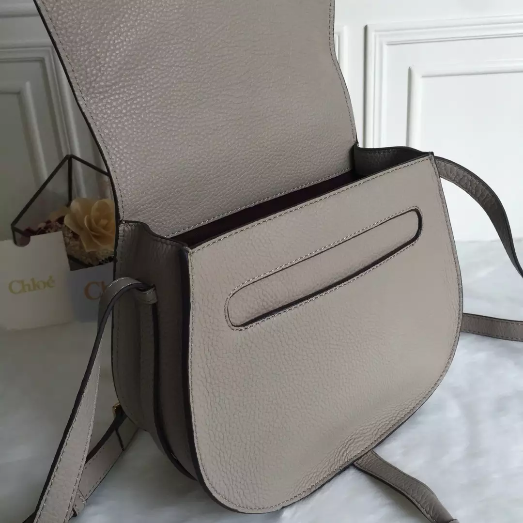 Chloé Marcie Cashmere Grey Medium Saddle Bag