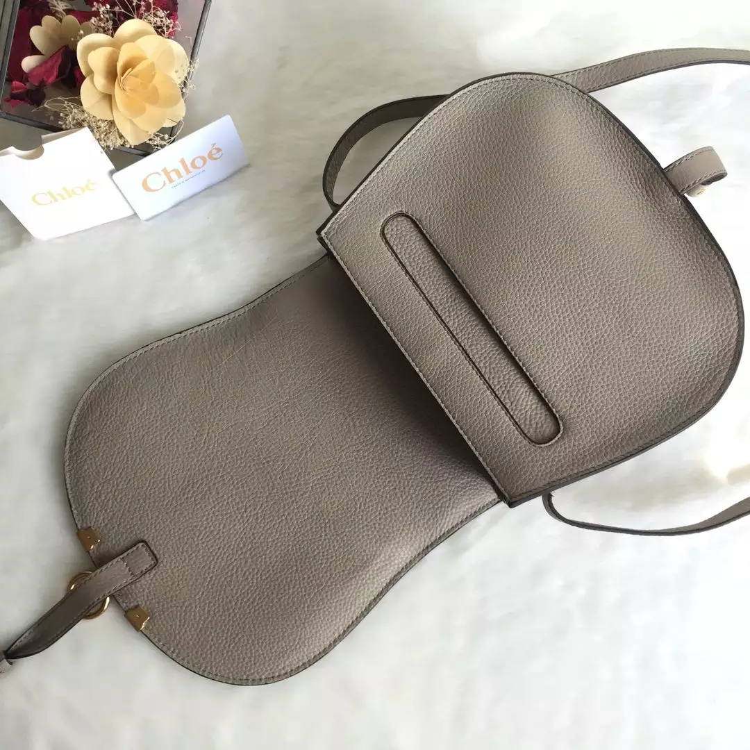 Chloé Marcie Cashmere Grey Medium Saddle Bag