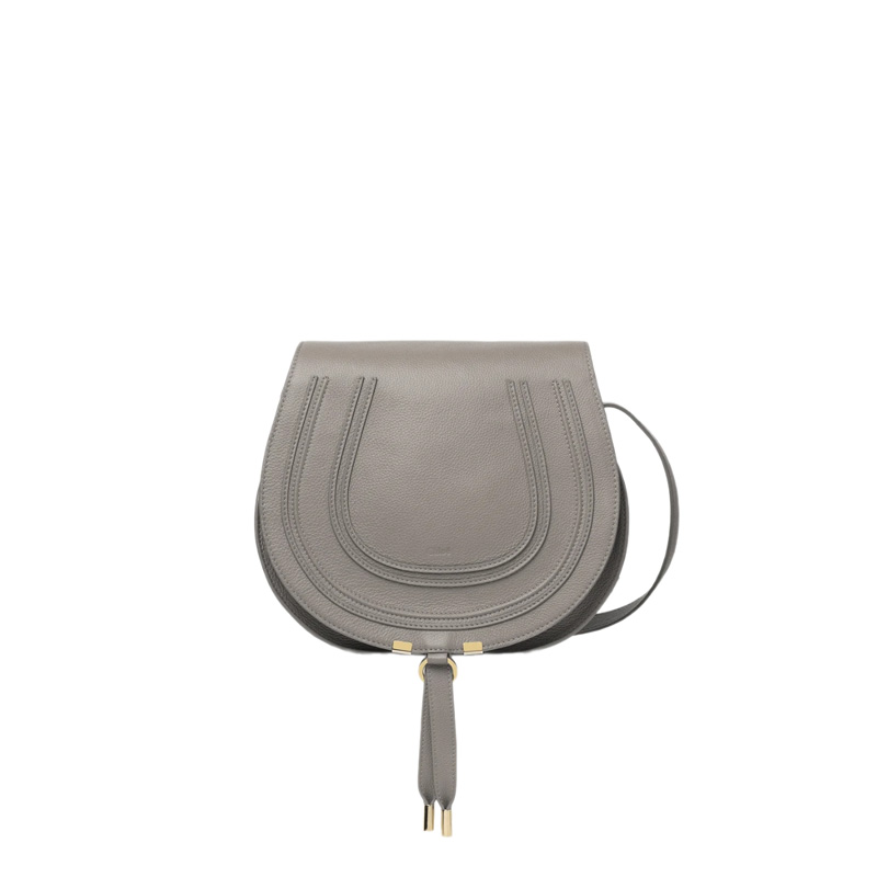 Chloé Marcie Cashmere Grey Medium Saddle Bag