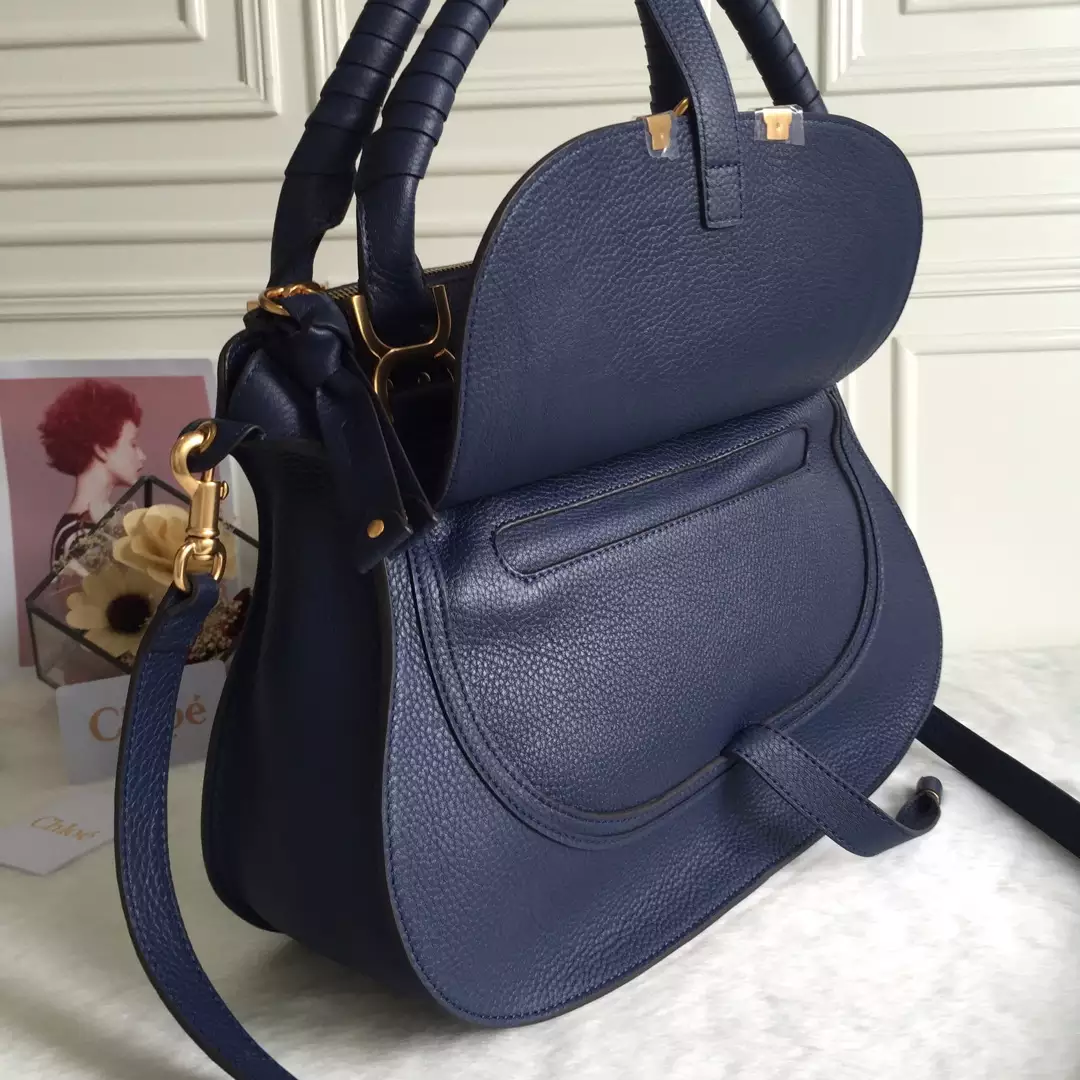 Chloé Marcie Navy Double Carry Bag